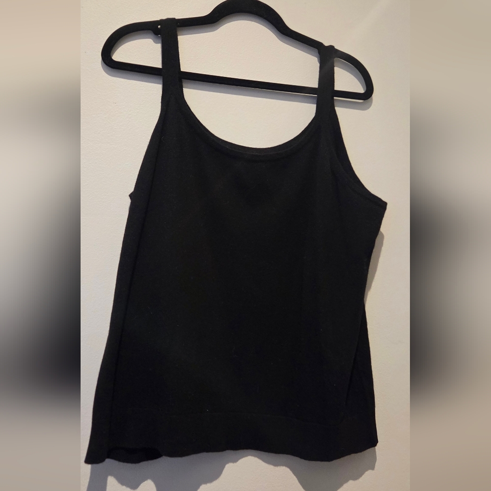 Caslon Womens Plus Size 100% CASHMERE Black Camisole EUC Size 2X